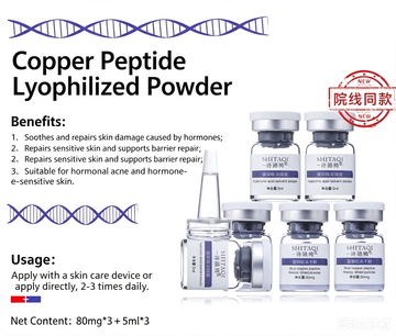 Six-Peptide Oligopeptide Hydrating Pore Minimizing Freeze-Dried Powder Set