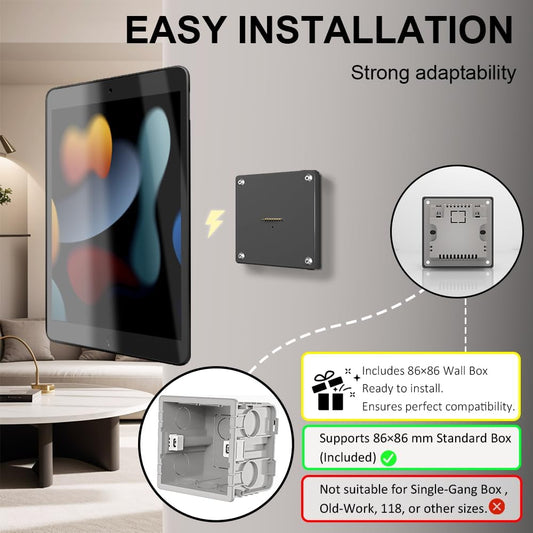 360° Rotatable Magnetic Wall Charging Kit for iPad 10.2" 7/8/9 Gen