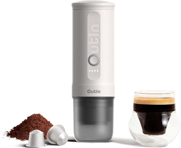 Portable Self-Heating Espresso Machine, USB-C Travel Coffee Maker for NS Capsule & Ground Coffee
