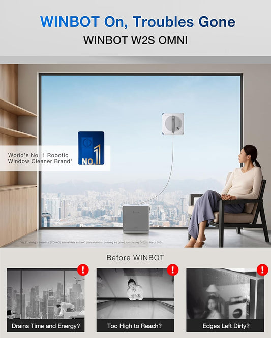 Window Cleaning Robot, with 6-in-1 Multifunction Station
