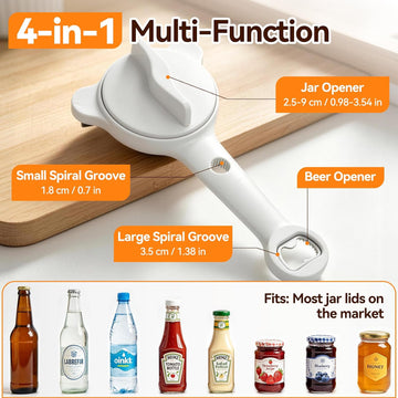 4-in-1 Effortless Jar Lid Opener for Seniors, Kitchen Gift for Women
