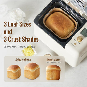2.2LB Bread Machine, 15-in-1 with Auto Nut Dispenser & Ceramic Pan