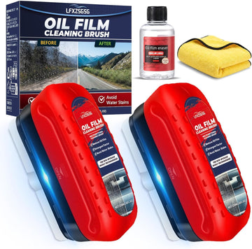 Car Window Oil Film Cleaning Brush 2‑Pack