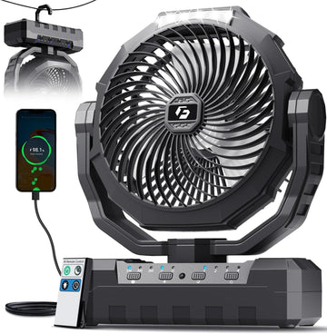 Portable Camping Fan with Light & Remote 24000mAh