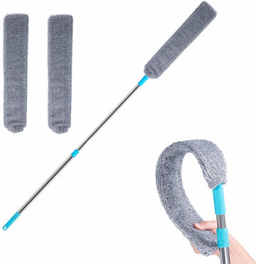 Extendable Microfiber Gap Duster with Telescopic Pole for Household Deep Cleaning
