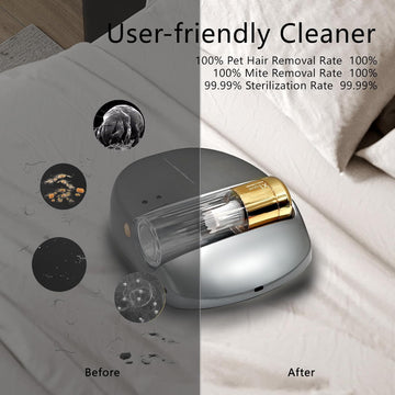 Cordless UV Mattress Vacuum, 14AW Strong Suction Bed Cleaner for Pet Hair Dust