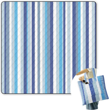 80"x80" 7-Layer Waterproof 2-in-1 Picnic Beach Blanket, Foldable Portable Camping Mat