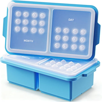 Thick Silicone Freezer Containers 2‑Pack with Date Mark Lid for Soup Leftover Storage