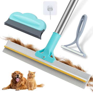 54" Telescopic Pet Hair Removal Rake, Reusable Carpet Cleaning Brush