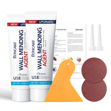 Drywall Repair Kit, 2-Pack Wall Mending Agent with Scraper & Sandpaper