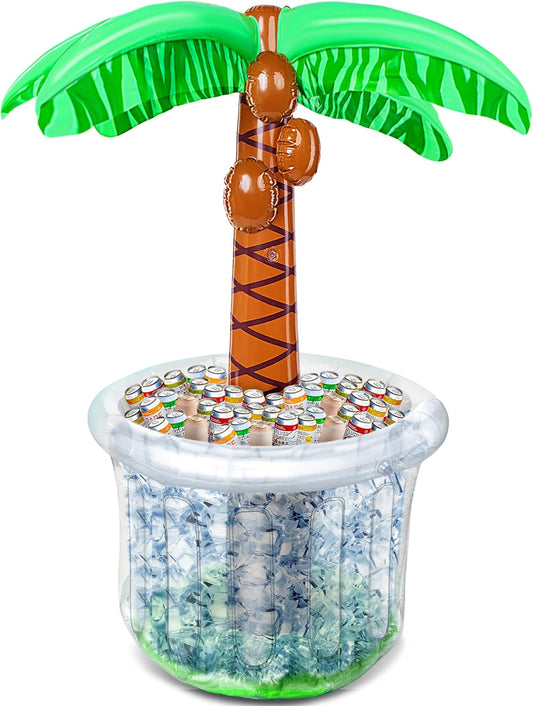 Large 60" Inflatable Palm Tree Cooler for Summer Luau Hawaiian Themed Party