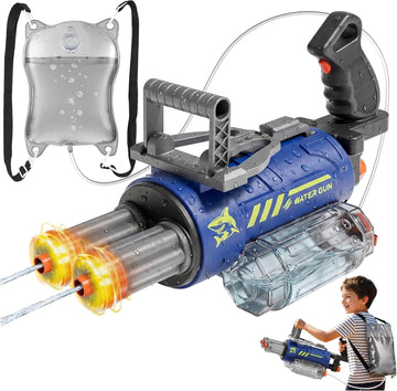 Voice Activated Electric Gatling Water Gun 3000ML, LED 26-30FT Summer Pool Toy