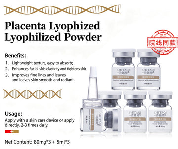 Placenta Freeze-Dried Powder Anti-Wrinkle Lifting Serum Kit with Hyaluronic Acid Solvent